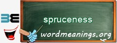 WordMeaning blackboard for spruceness